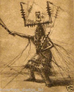 Larry Fodor Apache Dancer Etching 1980 Hand Signed Artwork, Submit