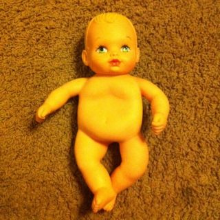 Vtg 1990 Lauer Water Baby Doll Excellent Condition Blonde Hair/Green