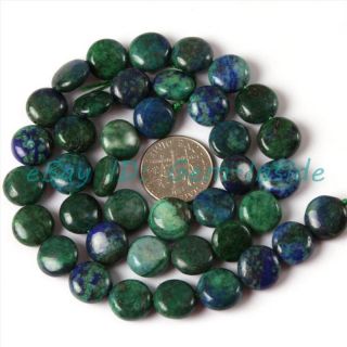 10mm Coin Lapis Lazuli Malachite Gemstone Beads Strand 15
