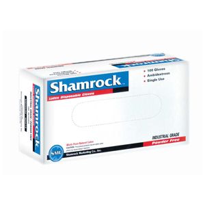 Shamrock Latex Disposable Gloves Powder Free 100 Ct