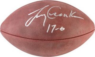 LARRY CSONKA 17 0 AUTOGRAPHED FOOTBALL MIAMI DOLPHINS MOUNTED MEMORIES
