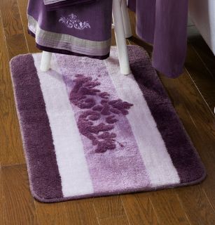 Purple Lavender Winter Blush Scroll Shower Curtain Bath Rug Towels