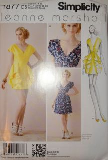 Simplicity Sewing Pattern 1877 Leanne Marshall Sz 4 12 Misses Dress in
