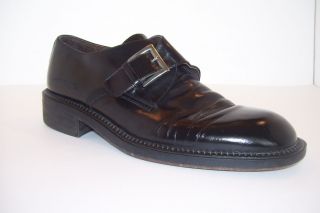 Lazzeri Black 100 Leather Men Dress Casual Shoes Size 11 M Made in