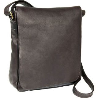 Le Donne Leather Vertical Flap Over Shoulder Bag Cafe
