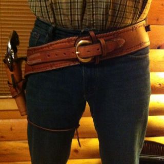 Western Leather Gun Holster and Belt Cowboy Action Single Action