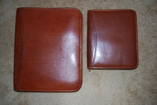 Levenger Leather 8 1/2 x 11 3 Ring Binder & 5 x 7 Leather Organizer