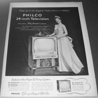  Philco console 6110 TV Ad 1955 Miss America Lee Ann Meriwether photo