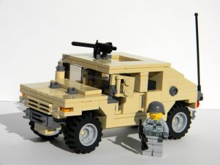Custom Lego Army Humvee Hummer Complete Set with Minifigure Soldier