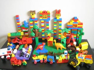 Lego Duplo Dinosaurs Blocks People Set Lot 300 Pieces Bob the Builder