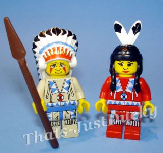 Lego minifig INDIAN CHIEF and INDIAN GIRL Lego Wild West Minifigures