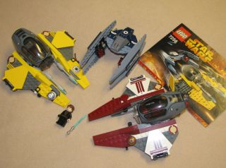 Lego Star Wars 7256 Jedi Starfigher Anakin Droid + Red Obi wan Ship