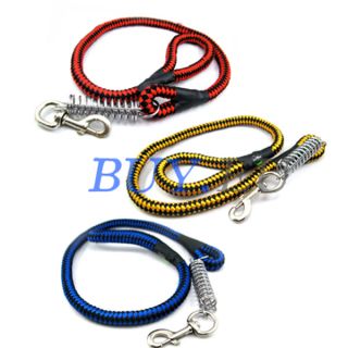 Pet Dog Shock Braided Leashes Round Belt with Spring