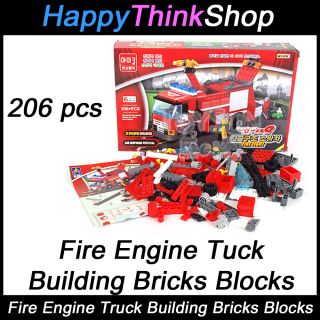 Building Bricks Blocks Fire Engine Truck Compatible with Lego