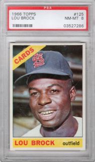 1966 Topps PSA 8 Lou Brock #125 Great Value (See my other Cardinals