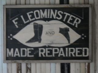 Trade Sign Shoe Boot Repair F Leominster Wooden Sign Art