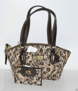 Madison Leopard Ocelot Animal Cheetah Print Handbag Purse & Key Wallet