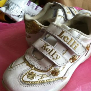 Lelli Kelly Shoes Gold Bling Metallic Sneaker Size 29