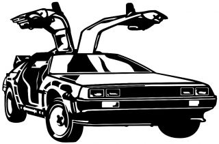 Back to The Future DeLorean Decal 5 25x8 Single Color Black
