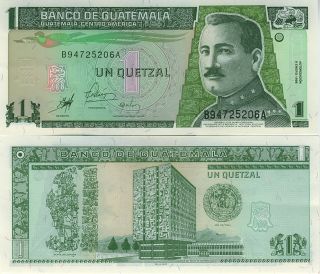 Neuf de 1 Quetzal PICK99 General Orellana Placa de Leyden 1998