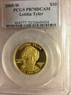 2009 W LETITIA TYLER FIRST SPOUSE PCGS PR70 * POP ONLY 66 LESS THEN