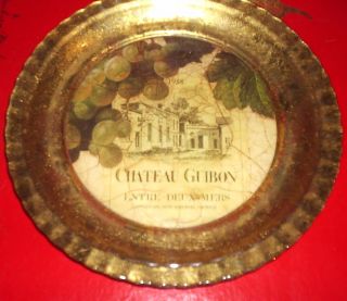 Rare Artist Signed LESLEY ROY LUNCH PLATE VINEYARD Chateau Guibon Gold