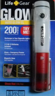 Life Gear Glow LED Rechargeable Auto Safety Flashlight New