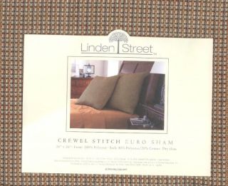 Linden Street Crewel Stitch JCP Euro Pillow Sham New