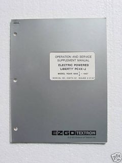 EZ Go Service Manual Electric Liberty PC4X J 1986 87