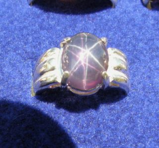 11x9mm Purple Lindy Linde Star Sapphire Created SS Ring