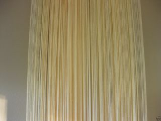 Light Yellow String Curtain Fringe Panel Room Divider w 118 L 118 Inch