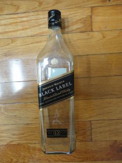 Johnnie Walker Black Label Whisky Empty Display Bottle 1 Litre