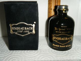 Usquaebach Scotch Whisky Mini Miniature Liquor Bottle Black Jug w Box