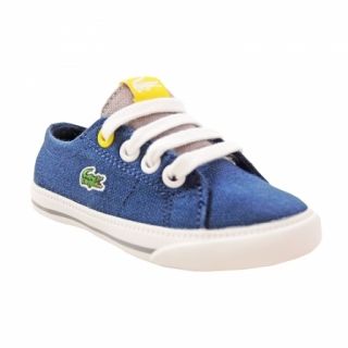 Childrens Boys Lacoste Marcel Lace Up Trainers Blue All Sizes
