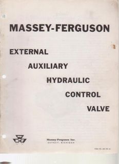 MASSEY FERGUSON Service Manual External Auxiliary Hydraulic Control