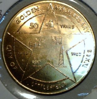 1963 Littlefield Texas Commemorative Bronze Medal Golden Anniversary