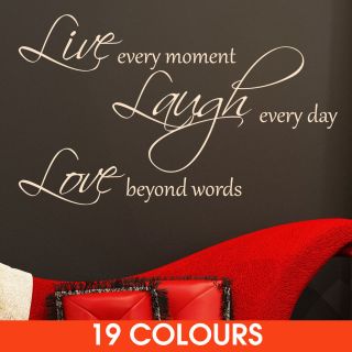 Live Laugh Love Quote Wall Sticker Decal Wall Art 3