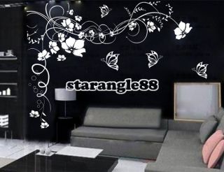 Vine Large Flower Wall Stickers Wall Decals Living Room Wallpaper SA88