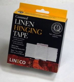 Lineco Acid Free Gummed Linen Hinging Tape 1x30 Roll