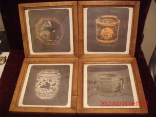 Lot of 4 Pharmaceutical Picture Tiles Prints w Llewellyn