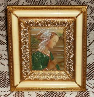 Antique Miniature Painting Madonna Italy