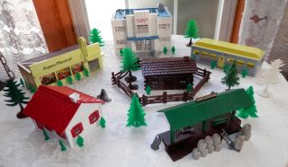 Hospital Super Market Dinor Log Cabin Freight Station and House
