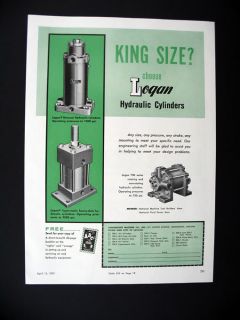 Logansport Machine Co Logan Hydraulic Cylinders 1960 Print Ad