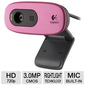 Logitech Webcam C260 HD 720P Widescreen 3MP Pink