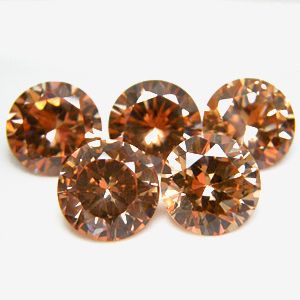 Round 4mm Champagne CZ Cubic Zirconia Loose Stone Lot
