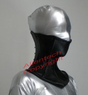 Black Real Leather Over Mouth Neck Corset Posture Collar