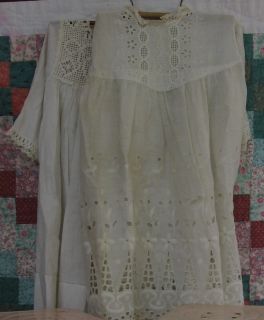 Two Vintage Little Girl Dresses Cutwork Whitework Crochet