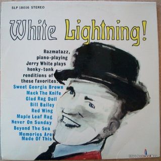 White Lightning Jerry White LP Honky Tonk Piano LP Signed VG Stereo