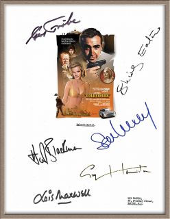 Lois Maxwell Sean Connery Honor Blackman Signed Goldfinger Movie