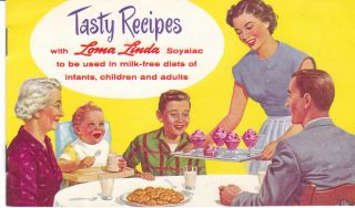 Tasty Recipes with Loma Linda Soyalac Vintage Milk Free Cookbook 1950s